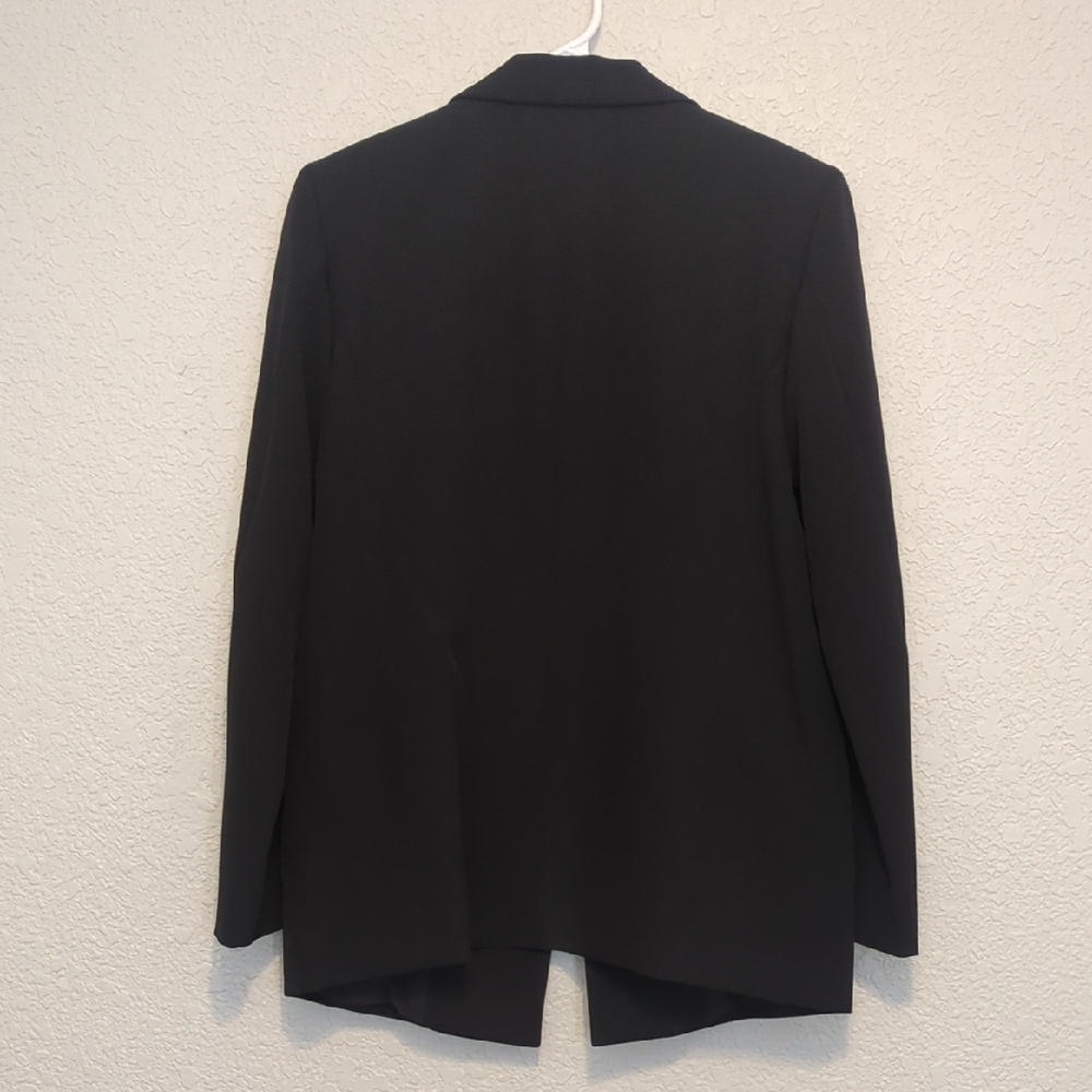 DKNY black women's peak lapel two button long sleeve blazer - Picture 11 of 11